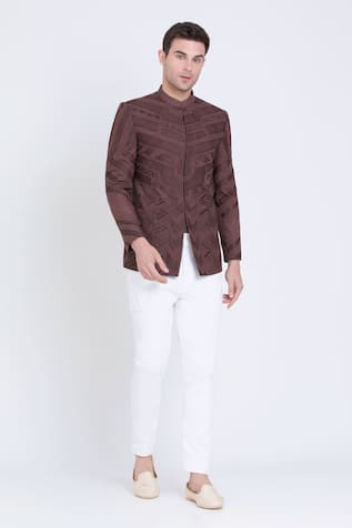 Arun Verma Aztec Resham Embroidered Bandhgala 