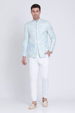 Arun Verma Petal Swirl Resham Embroidered Bandhgala 