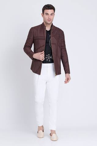 Arun Verma Front Zipper Embroidered Jacket 