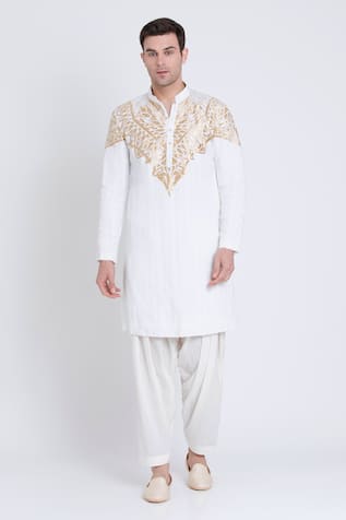 Arun Verma Applique Embroidered Kurta With Dhoti Pant 