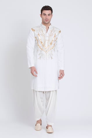 Resham Embroidered Kurta With Dhoti Pant 