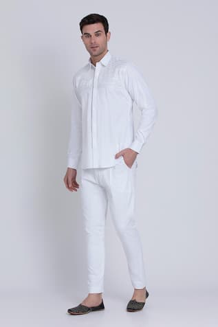 Arun Verma Chevron Embroidered Shirt 