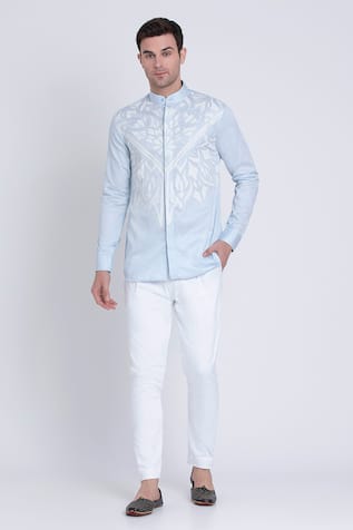 Arun Verma Resham Embroidered Front Shirt 