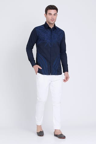 Arun Verma Geometric Patch Embroidered Front Shirt 