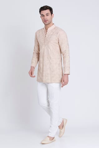 Arun verma Chanderi Aari Embroidered Kurta Set 