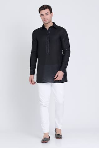 Arun verma Linen Placket Embroidered Shirt 