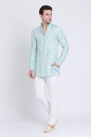 Arun verma Floral Embroidered Kurta With Pant 