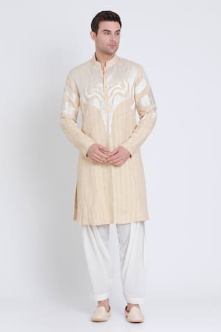 Arun Verma Geometric Pattern Embroidered Kurta With Pant 