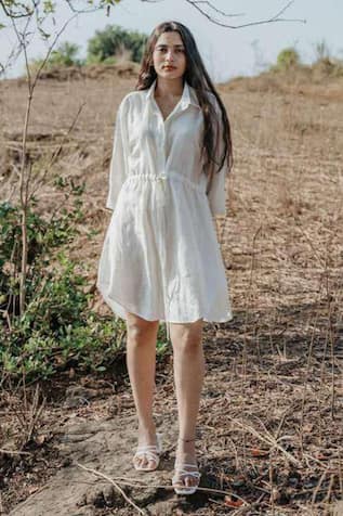 Akashi Clothing Handloom Linen Shirt Dress 