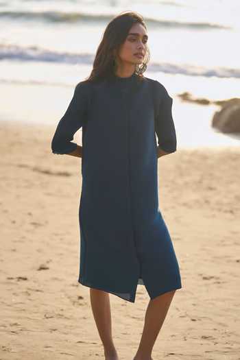 Dash And Dot Pleated Midi Dress 