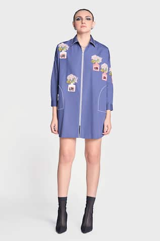 Shahin Mannan Inkpot Patchwork Embroidered Shirt 