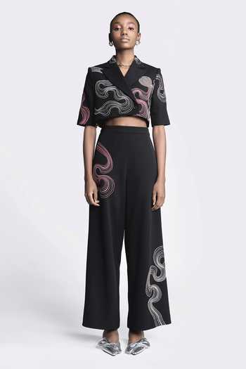 Shahin Mannan Waves Embroidered Blazer With Pant 