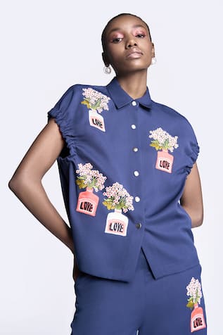 Shahin Mannan Inkpot Embroidered Top 