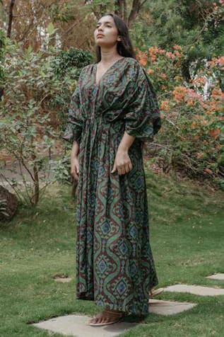 Akashi Clothing Ikat Print Kaftan 