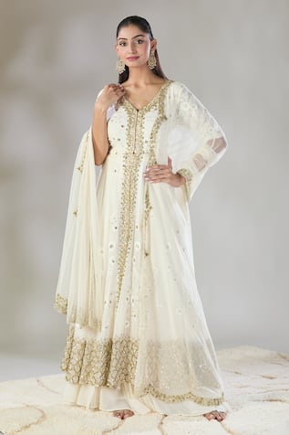 ASTHA NARANG Embroidered Front Open Jacket Kurta Set 