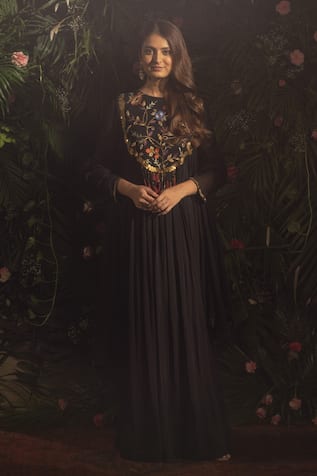 Samatvam by Anjali Bhaskar Hadia Floral Embroidered Anarkali 