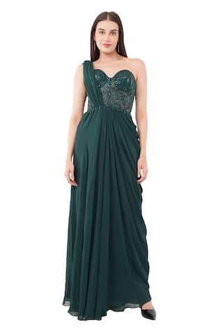 Anjali Kanwar Sequin Embellished Draped Gown 