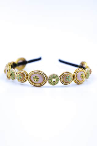 Floral Crystal Embellished Hairband 