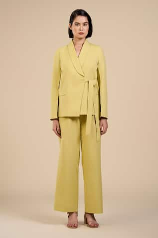 ORIGANI Shawl Collar Jacket & Pant Set 