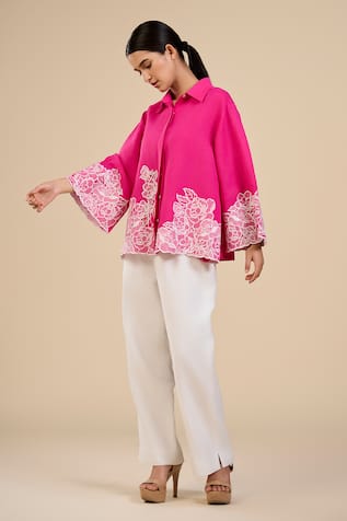 ORIGANI Floral Cutwork Shirt 