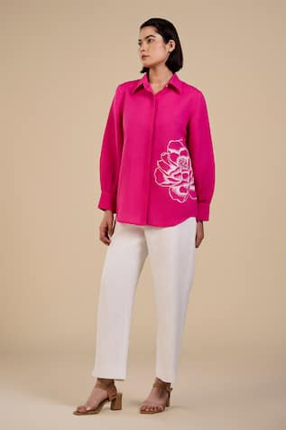 ORIGANI Blooming Rose Shirt With Pant 