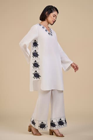 ORIGANI Primrose Embroidered Tunic With Pant 