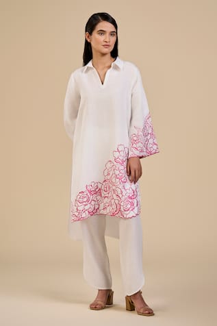 ORIGANI Rose Garden Embroidered Tunic & Pant Set 