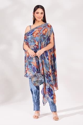 Chaashni by Maansi and Ketan Blossom Print Kaftan Pant Set 