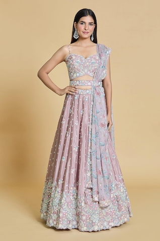 Samyukta Singhania Thread & Sequin Embroidered Lehenga Set