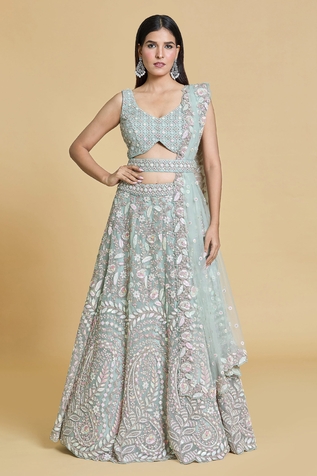 Samyukta Singhania Floral Garden Embroidered Lehenga Set