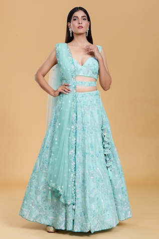 Samyukta Singhania Blooming Floral Embroidered Lehenga Set