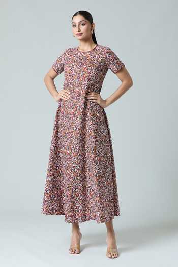 Naintara Bajaj Floral Paisley Print Dress 
