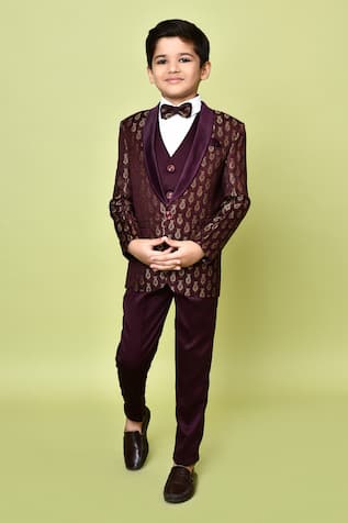 Jacquard Woven Coat & Pant Set 