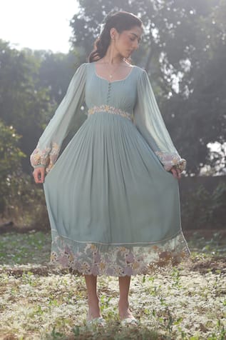 SUMMER BY PRIYANKA GUPTA Gardenia Cutwork Embroidered Dress 