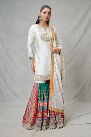 Khwaab by Sanjana Lakhani Embroidered Yoke Kurta Sharara Set