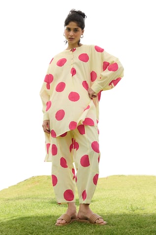 RAAS LIFE Poppy Polka Dot Print Tunic With Trouser 
