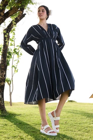 RAAS LIFE Cosmo Striped Midi Dress 