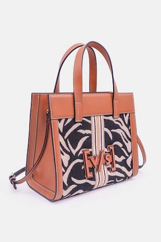 VERSUHZ Zebra Jacquard Woven Tote Bag 