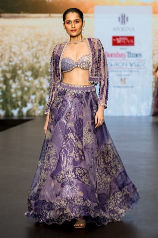 Awigna Marisol Floral Print Lehenga Set With Jacket 