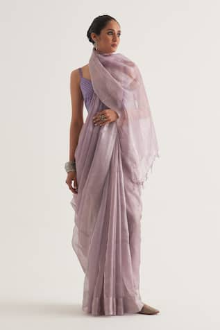 FIVE POINT FIVE Sudha Broad Border Saree With Unstitched Blouse Piece 