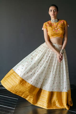 Shachi Sood Floral Embroidered Lehenga With Blouse 