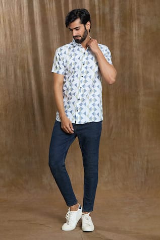 Arihant Rai Sinha Diamond Print Shirt 