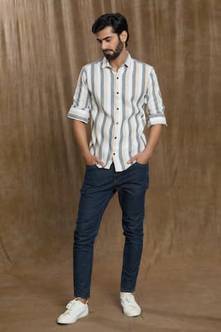 Arihant Rai Sinha Broad Stripe Print Shirt 