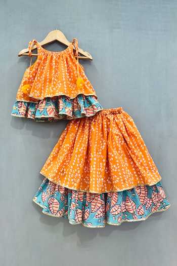 Label Neeti Double Layered Printed Lehenga & Top Set 