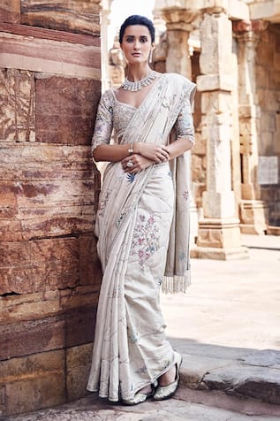 MATSYA Shikargah Masai Mara Embroidered Saree With Blouse 