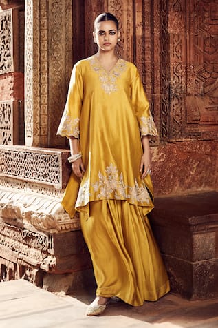 MATSYA Sona Patti Hukum Kurta With Draped Skirt 