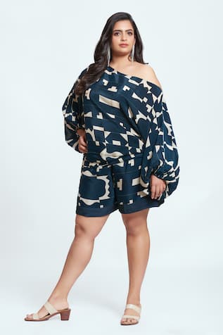 Neetiandmudita Drop Shoulder Top & Shorts Co-ord Set 