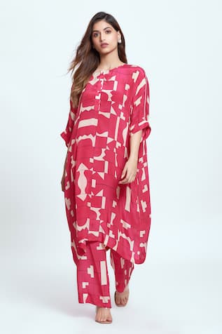 neetiandmudita Tetris Pattern Tunic & Pant Co-ord Set 