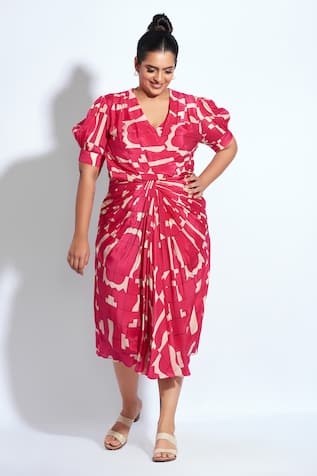 neetiandmudita Tetris Print Drape Dress 