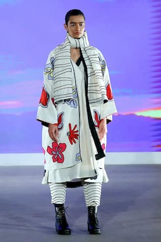 Ka-Sha Phoolan Floral Applique Jacket 